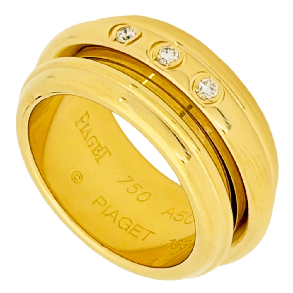 Piaget Possession Ring, Diamond Size #48, 18K Yellow Gold, 12.3g, 3PD (3 Diam...